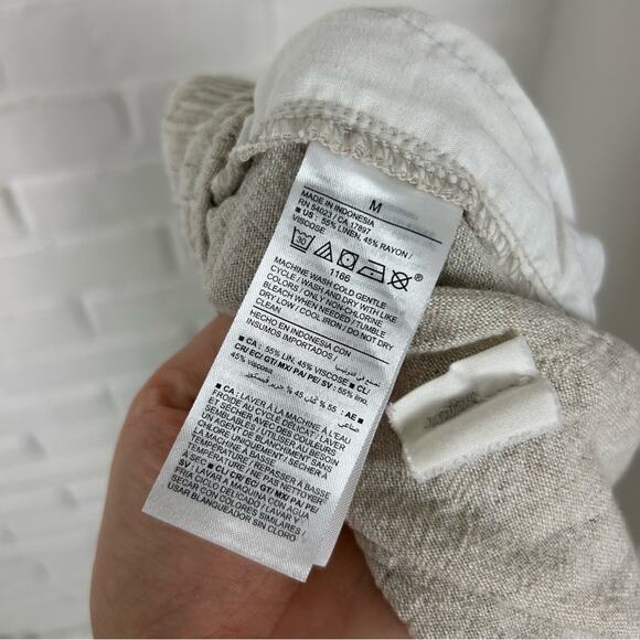 Old Navy Linen Blend Comfort Waistband Neutral Shorts Size M - Picture 4 of 9